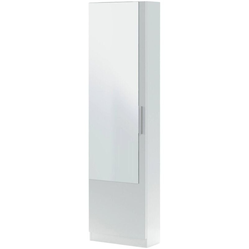 foto del prodotto abitare scarpiera con anta a specchio 50x22x180 cm bianco opaco irlanda