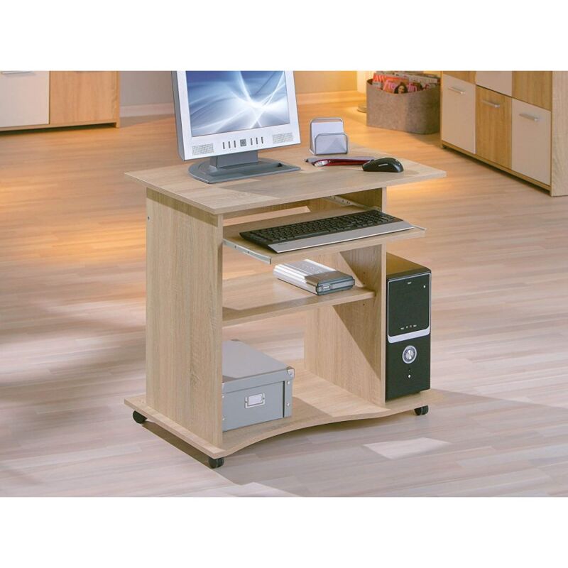 foto del prodotto abitare scrivania 80x50 cm rovere con ripiano superiore scorrevole monaco