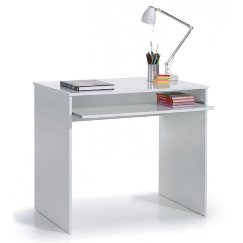 foto del prodotto abitare scrivania compatta 90x54x79h cm con ripiano estraibile bianco opaco sion