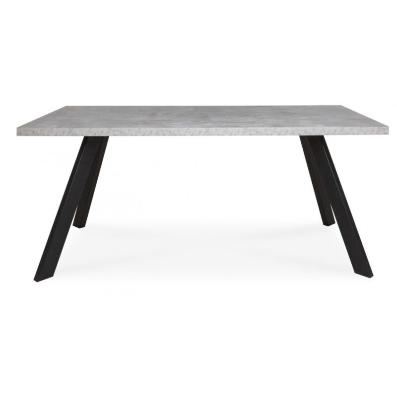foto del prodotto abitare tavolo da pranzo 160x90 cm cemento e grigio antracite lugo