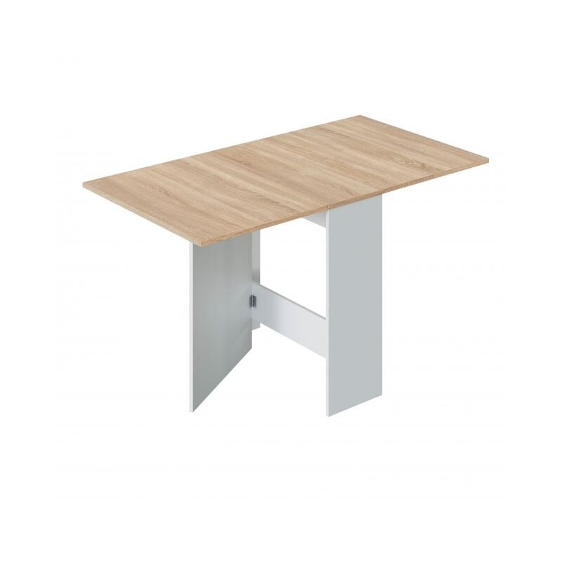 foto del prodotto abitare tavolo multiposizione allungabile 77x31x78 cm bianco opaco e rovere capri