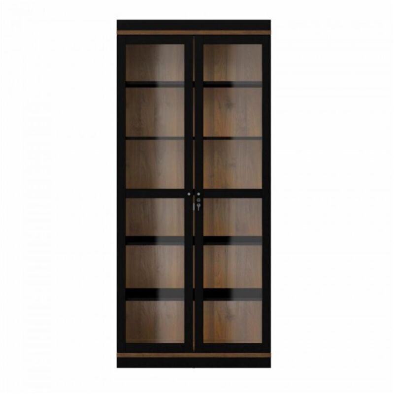 foto del prodotto abitare vetrina 203 cm nero opaco e noce fidenza