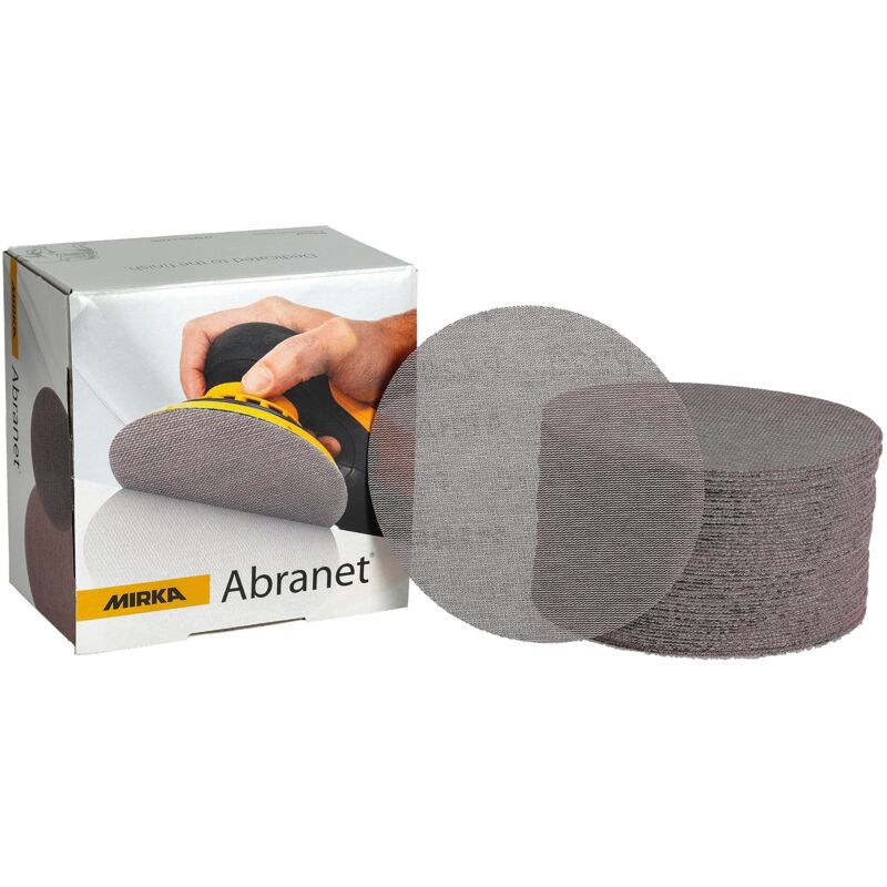 foto del prodotto abranet rete dischi abrasivi 150 mm a strappo grana p1000 50 pz per levigare legno, stucco, vernice, plastica 5424105092 mirka