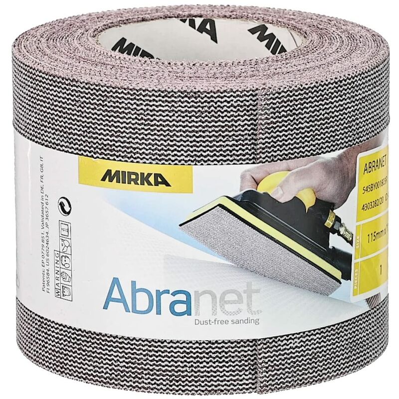 foto del prodotto abranet rotolo abrasivo netto 115 mm x 10 m a strappo grana p80 1 rotolo per levigare legno, stucco, vernice, plastica 545by001803r mirka