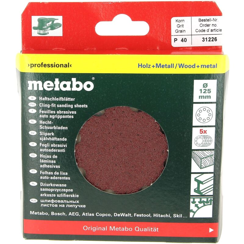 foto del prodotto abrasivi tondi d 125 40g per 5 per levigatrice black decker