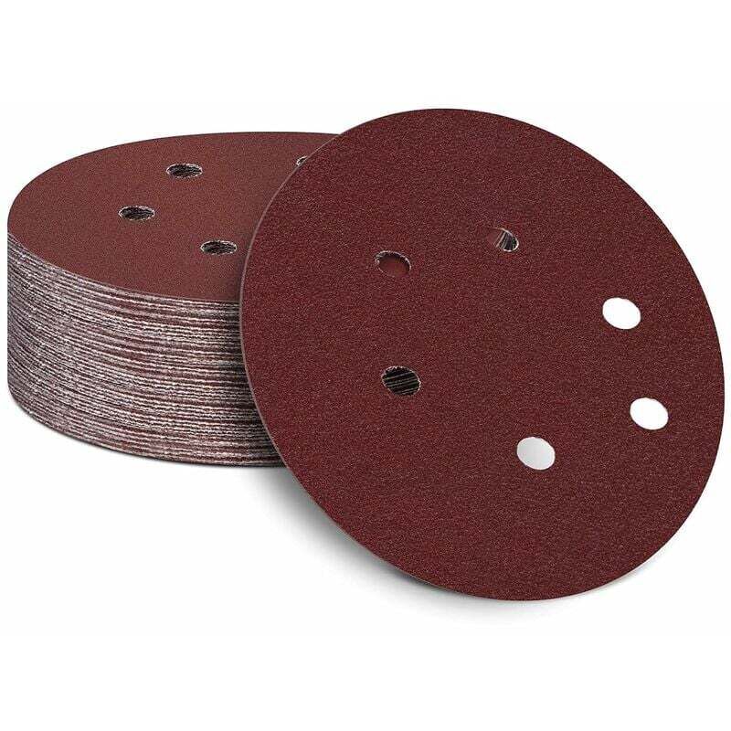 foto del prodotto abrasivo e carta vetrata confezione da 50 dischi abrasivi autoadesivi da 150 mm 6 pollici carta vetrata con gancio e anello per levigatrice