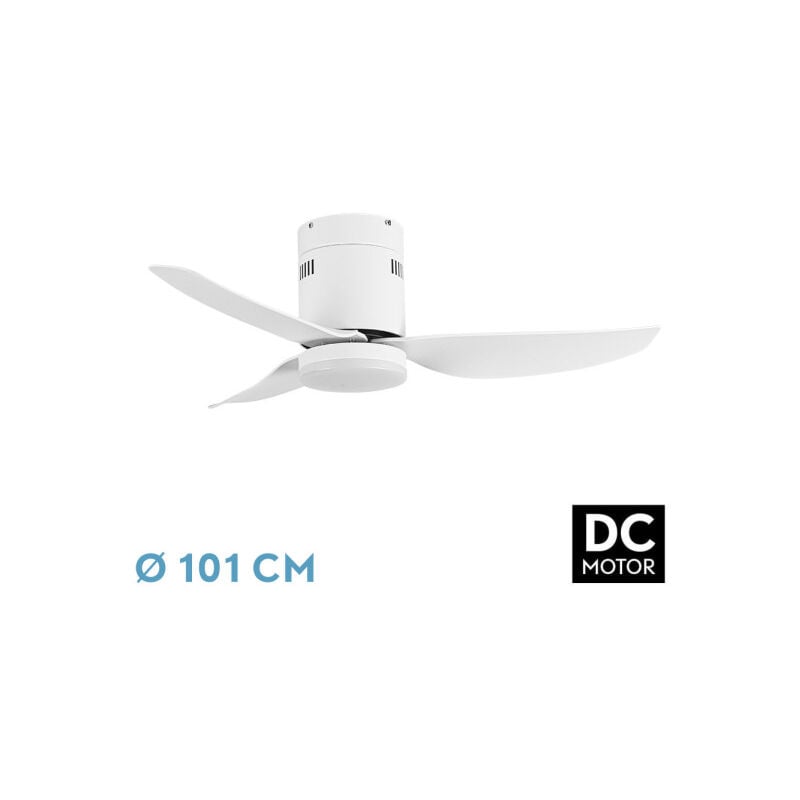 foto del prodotto abrila borax fan dc con treblades in colore white with light con 6 velocit regolabili 3 temperature di luce selezionabili telecomando incluso