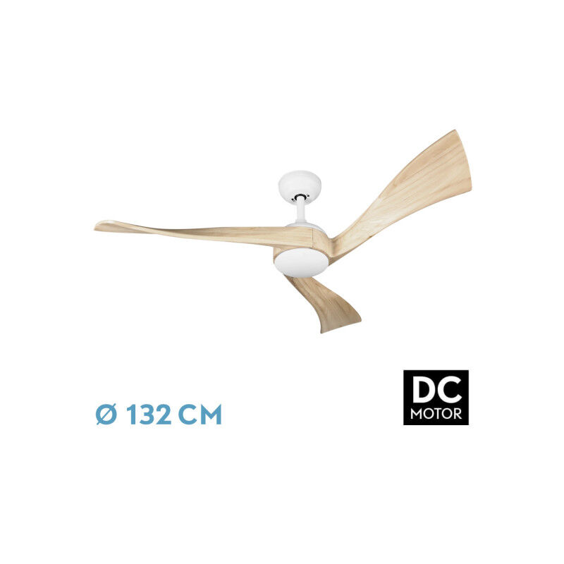 foto del prodotto abrila fan dc janubi colore white con three beech blades 6 velocit regolabili 3 temperature 3 luci con timer e telecomando inclusi