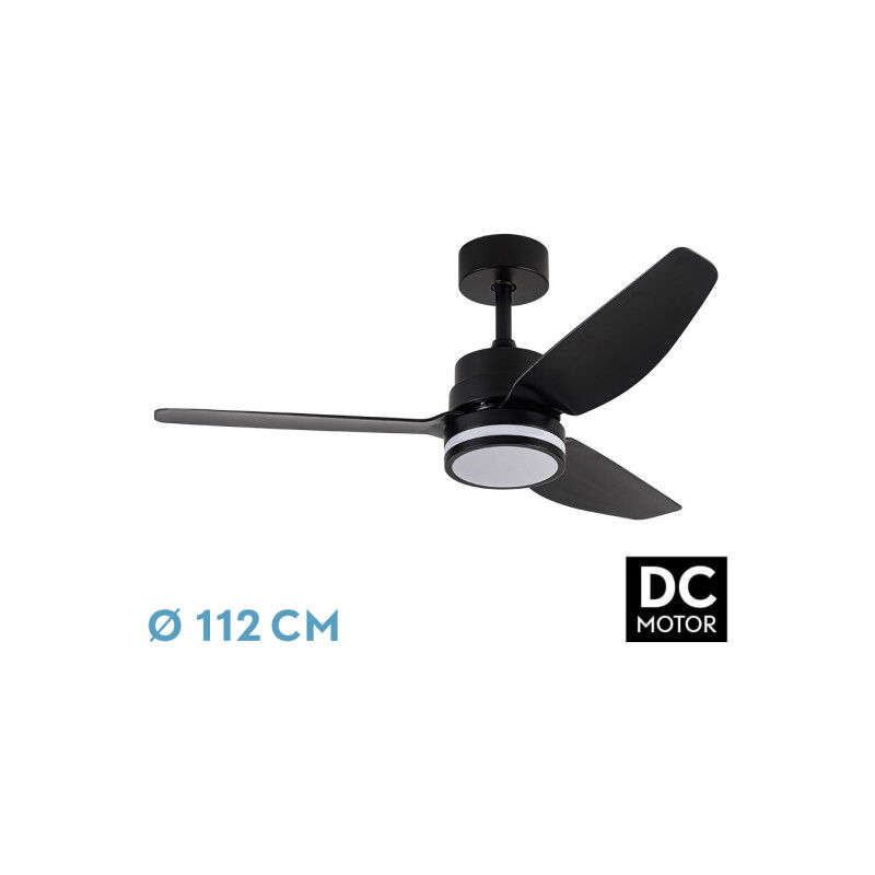 foto del prodotto abrila fan dc jarama nero con tre lame con 6 velocit regolabili 3 temperature de luce selezionabile telecomando incluso