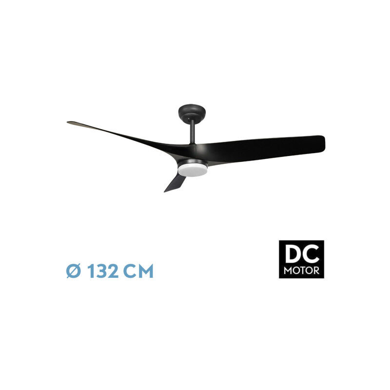 foto del prodotto abrila fan dc niger black con three blades 6 velocit regolabili 3 temperature de light con dimmer timer e telecomando inclusi