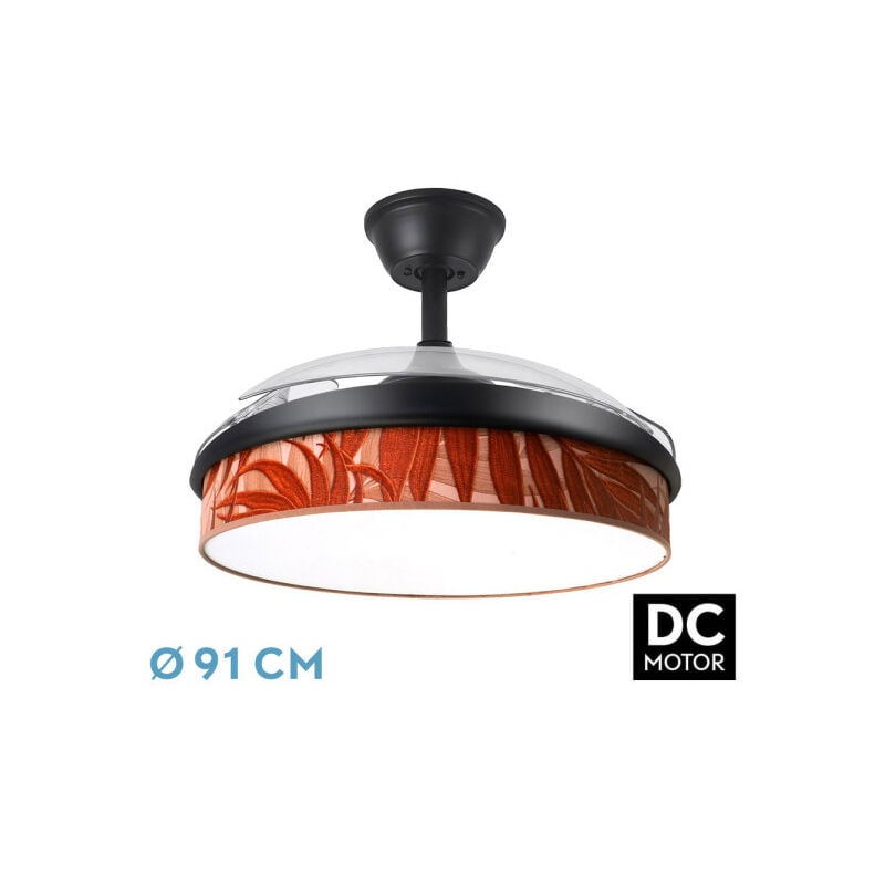 foto del prodotto abrila ventilatore dc fashion nero con tre lame in abs orientabili e diffusore de lama riscaldante 6 velocit regolabili 3 temperature 3 luci con