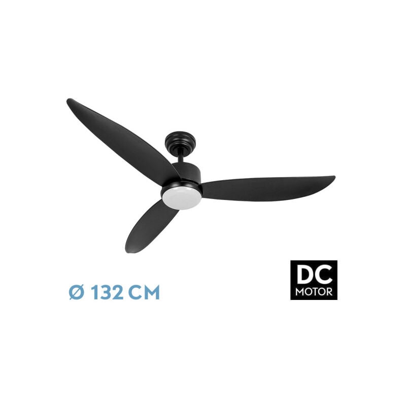 foto del prodotto abrila ventilatore dc genil colore nero con threeblades con 6 velocit regolabili con 3 temperature de memory light de colore telecomando incluso