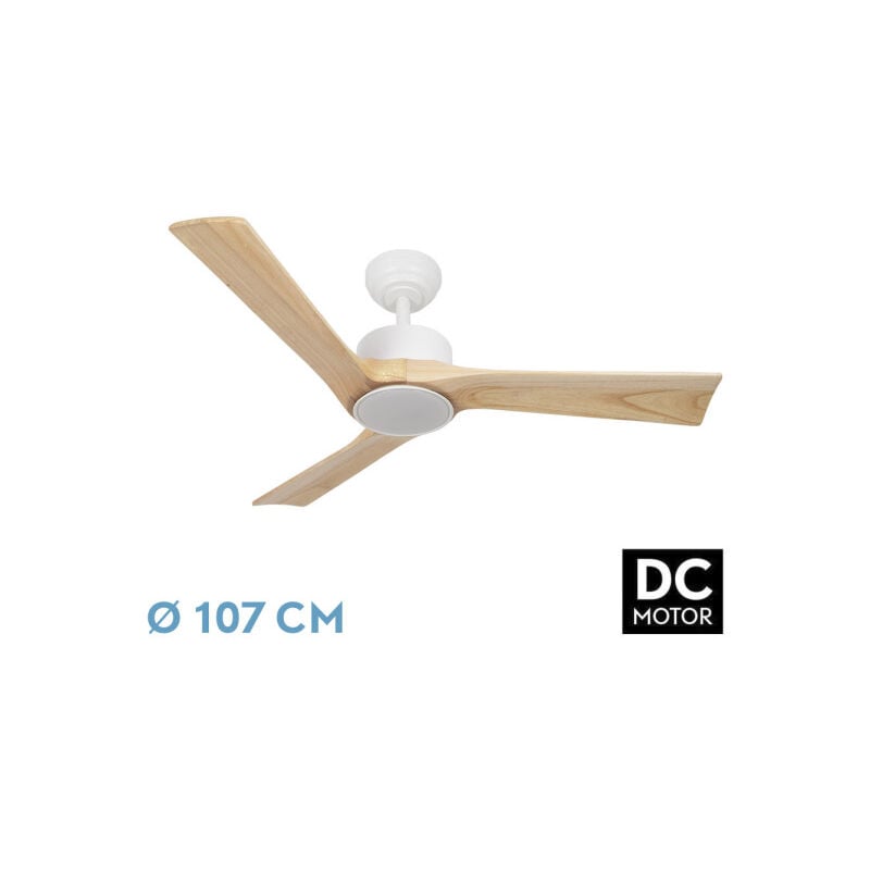 foto del prodotto abrila ventilatore dc orinoco colore white con three lame in faggio con 6 velocit regolabili con 3 temperature luce telecomando incluso