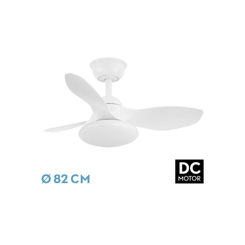 foto del prodotto abrila ventilatore dc paramo white con three blades con 6 velocit regolabili 3 temperature selezionabili 3 luci selezionabili telecomando incluso