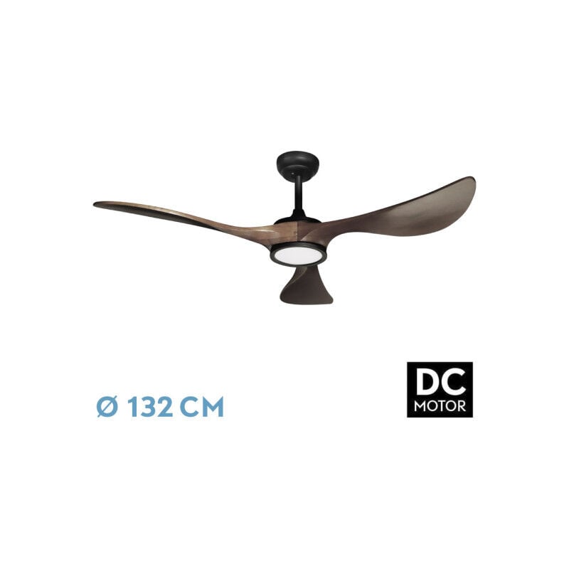 foto del prodotto abrila ventilatore dc viana colore nero tre lame di quercia 6 velocit regolabili 3 temperature de luce con dimmer con timer programmabile e