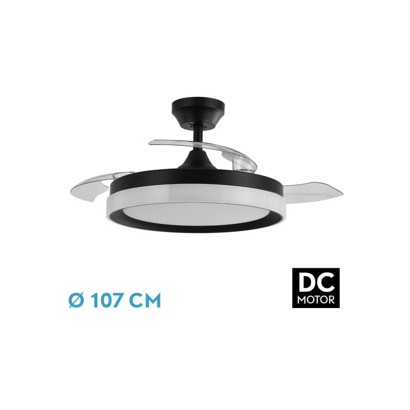 foto del prodotto abrila ventilatore dc zenit nero con three lame orientabili con 6 velocit regolabili con 3 temperature oflight telecomando incluso