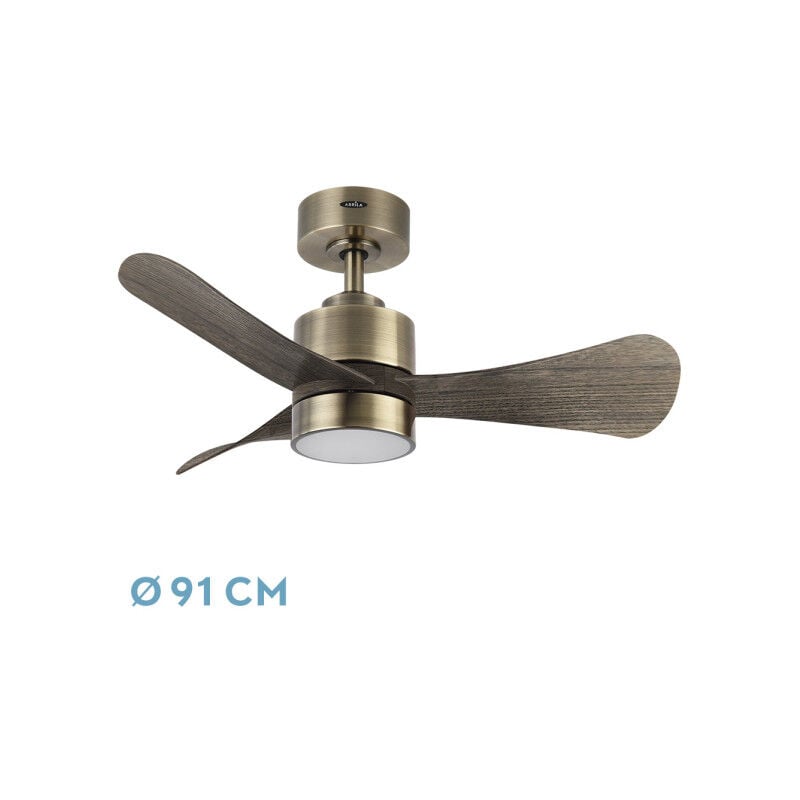 foto del prodotto abrila ventilatore dc zepelin pelle con threeblades in colore oak con 6 velocit regolabili con 3 temperature luce telecomando incluso