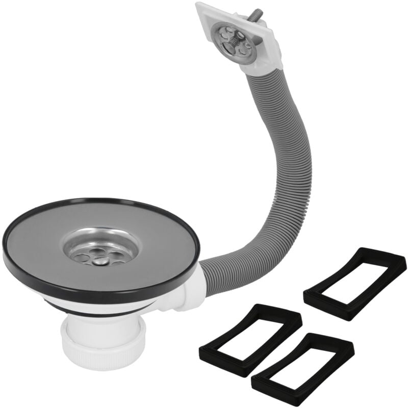 foto del prodotto abrisa - 00000000 valvola per lavello 115 mm. 1 1 2' altezza 40 mm. con troppopieno, white