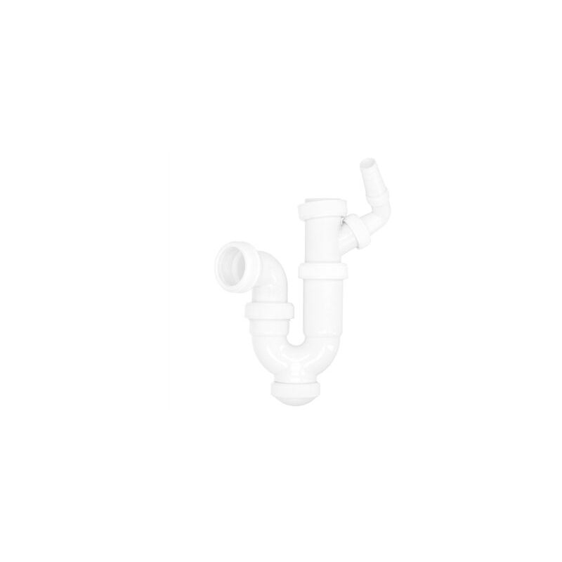 foto del prodotto abrisa sifone curvo estensibile con uscita lavatrice o lavastoviglie 1 1 2 40mm in pvc bianco