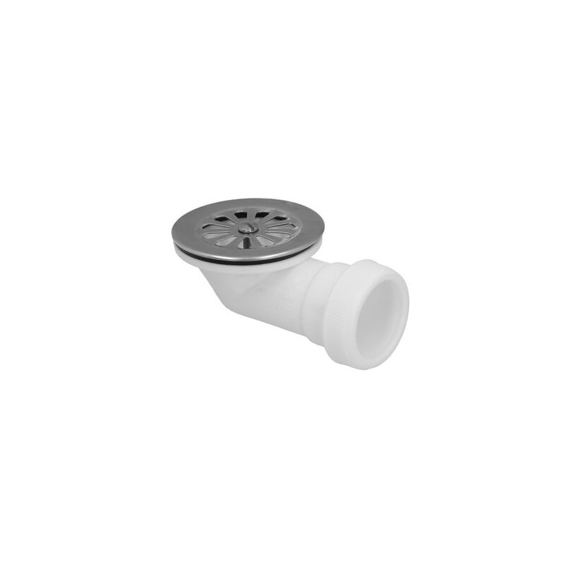 foto del prodotto abrisa valvola per piatto doccia extrapiatto 1 1 2 40mm in pvc e alluminio nei colori cromo e bianco