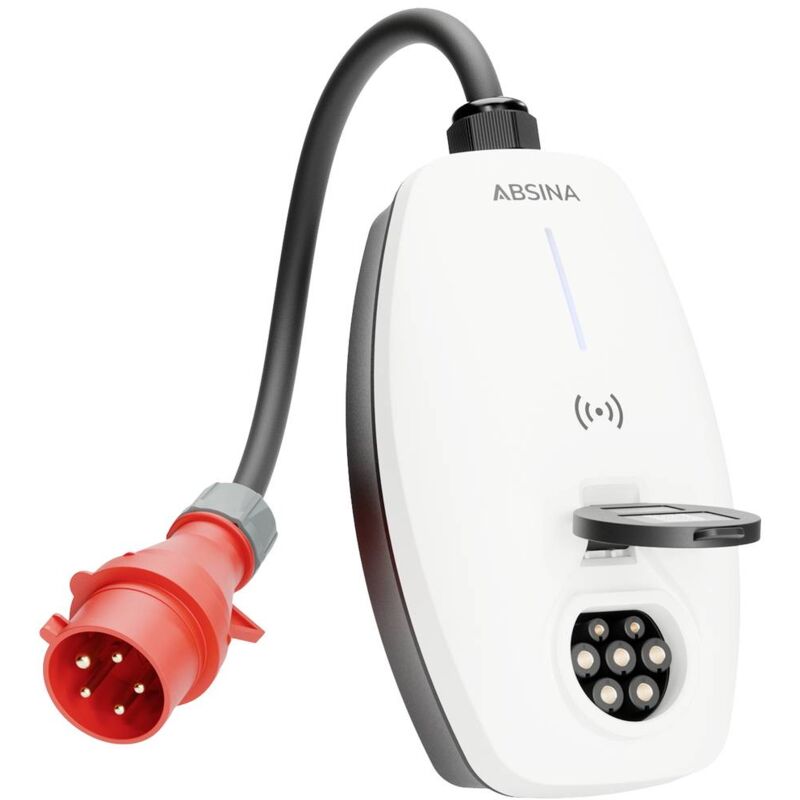 foto del prodotto absina scatola a parete, tipo 2 modo 3 16 a 11 kw app, rfid