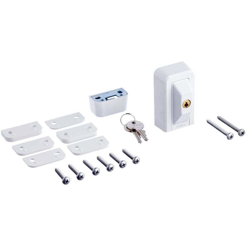 foto del prodotto abus 3010 serratura per finestre, sistema di sicurezza per finestre e porte con serratura multipla, livello di sicurezza 6, 02073, bianco