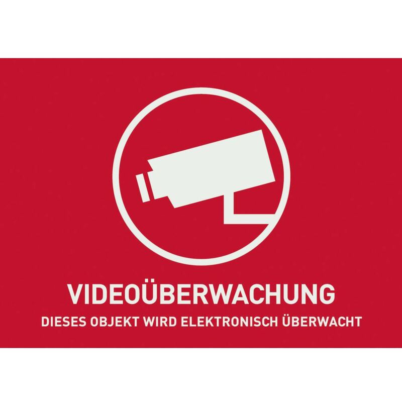 foto del prodotto abus au1320 segnale di avvertimento videosorveglianza lingue tedesco l x a 148 mm x 105 mm