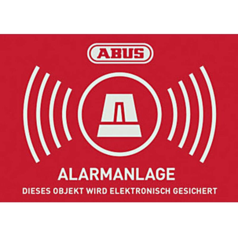 foto del prodotto abus au1422 segnale di avvertimento sistema di allarme lingue tedesco l x a 148 mm x 105 mm