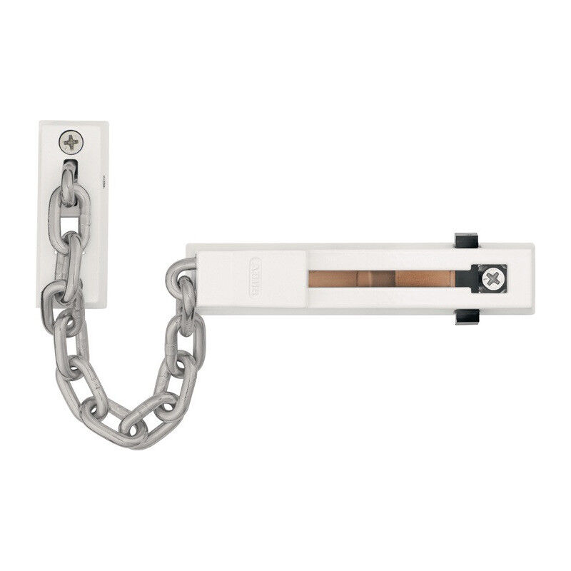 foto del prodotto abus catena per porta sk66 l.165mm din l r bianca con sicurezza bambini