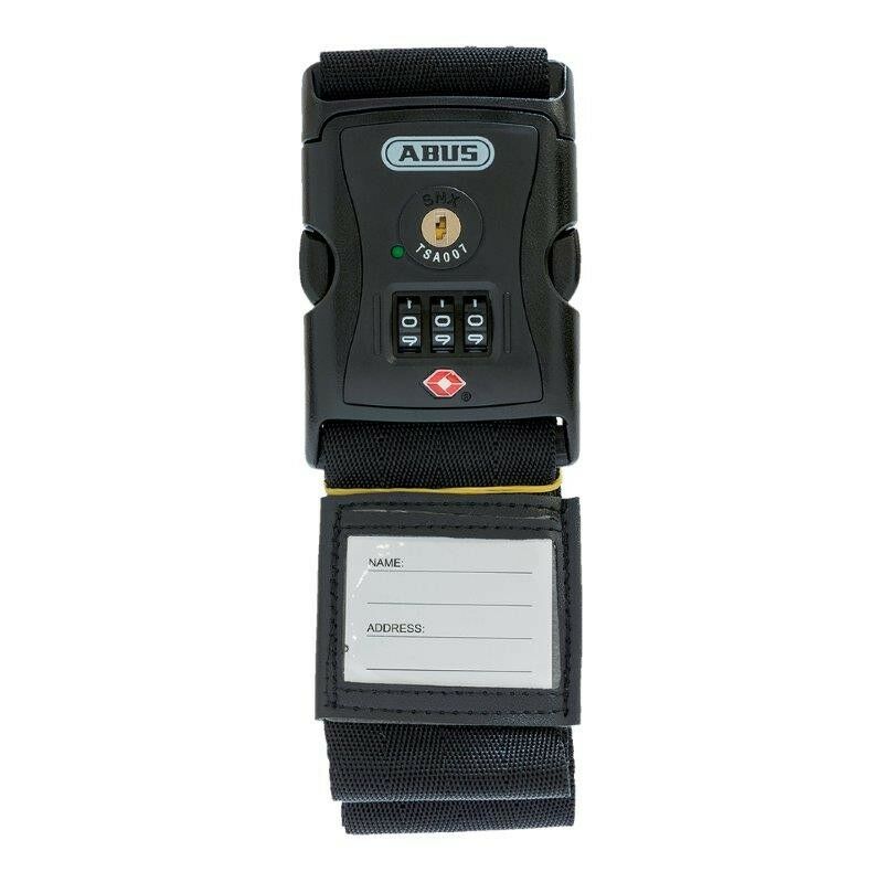foto del prodotto abus cinghia per valigie lucchetto di sicurezza sistema tsa colore nero