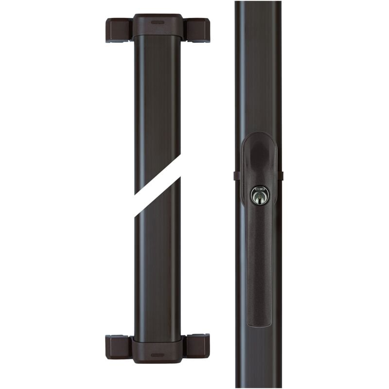 foto del prodotto abus fos550a al0125 spranga con blocco, serratura a spinta con cilindro e allarme, chiave maestra, livello di sicurezza 10, 07434, marrone