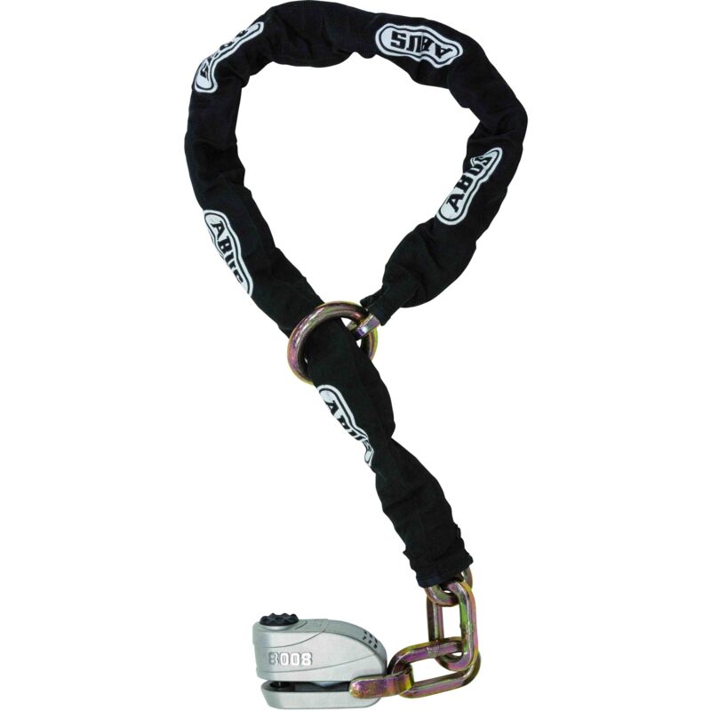 foto del prodotto abus granit detecto xplus 8008 12ks120 lucchetto a combinazione e catena antifurto per moto con funzione di allarme livello di sicurezza 20,