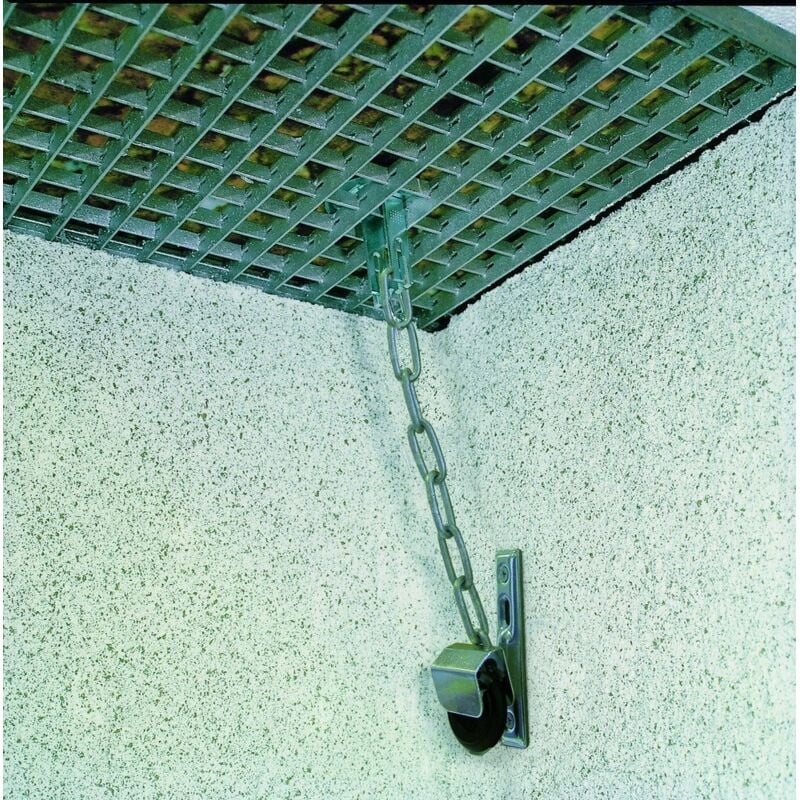 foto del prodotto abus gs40 spranga per griglie, set di 2, blocco antieffrazione per grate da cantina e pozzi di luce in plastica, catena variabile, livello di