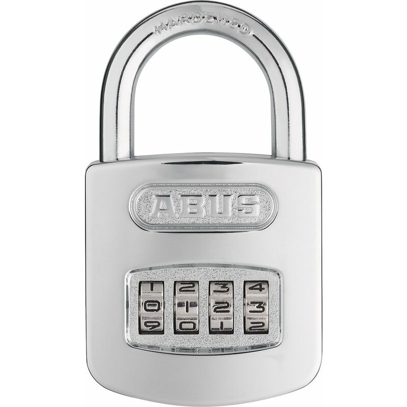 foto del prodotto abus lucchetto a combinazione 160 50 lucchetto con effetto cromato lucido con codice numerico regolabile individualmente 02987 livello di