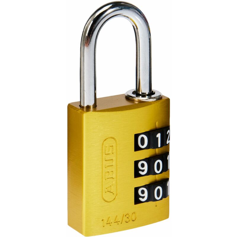 foto del prodotto abus lucchetto a combinazione in alluminio 144 30 giallo con numeri grandi, 80792