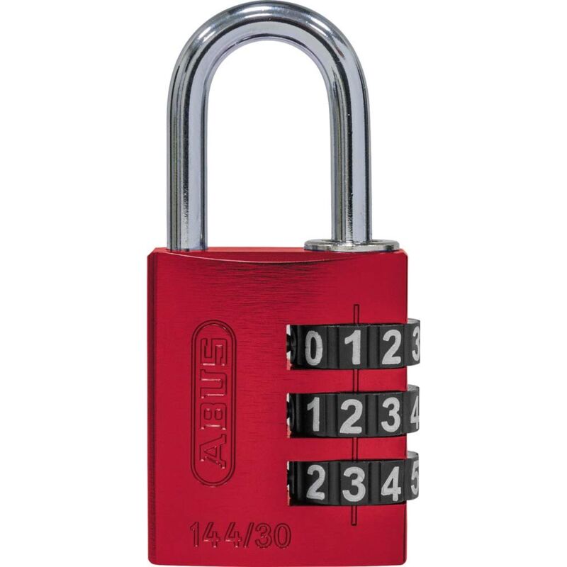 foto del prodotto abus lucchetto a combinazione in alluminio 144 30 rosso con numeri grandi, 80796