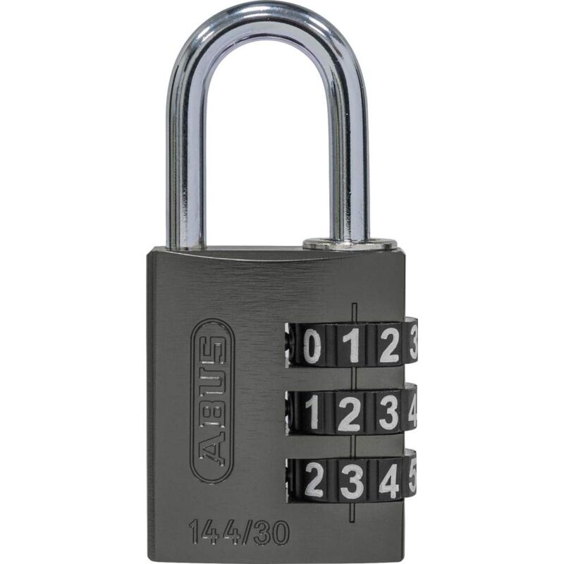 foto del prodotto abus lucchetto a combinazione in alluminio 144 30 titanio con grandi numeri, 80799