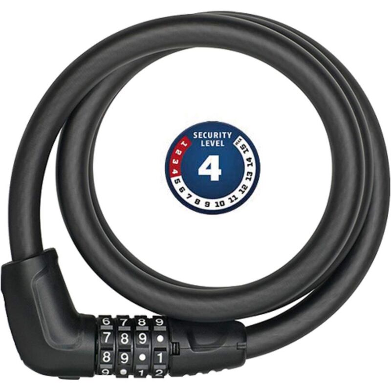 foto del prodotto abus serratura a cavo tresor 6412c supporto scmu combinazione, regolabile individualmente cavo in acciaio con rivestimento plastica livello di