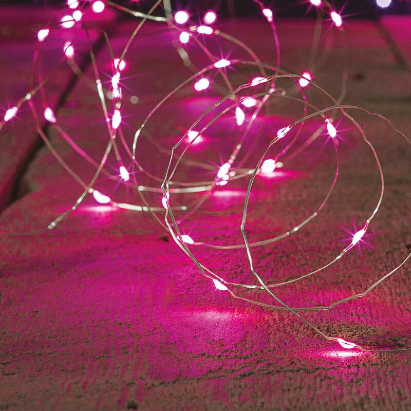 foto del prodotto ac deco 2 m di luce rosa a 20 led per interni, a batteria feeric lights christmas