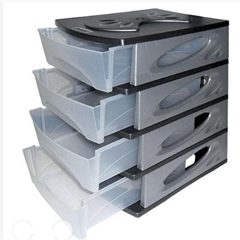 foto del prodotto ac deco cassettiera componibile medya box 4 cassetti 26x35x39 cm antracite bama bama