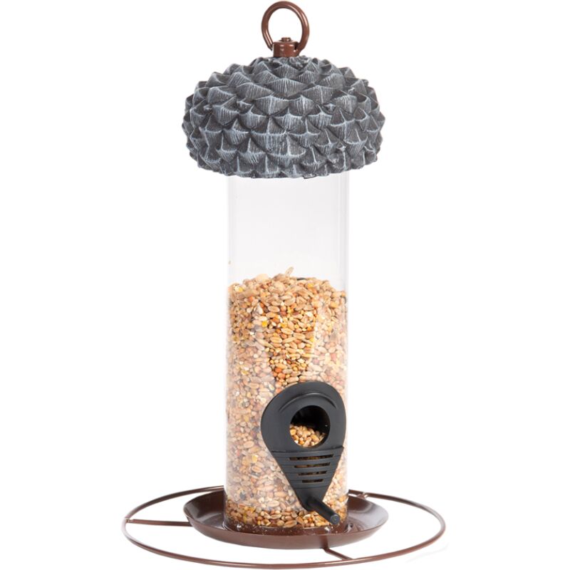 foto del prodotto ac deco dispenser granaglie e semi con tetto a forma di ghianda mangiatoia uccelli selvatici