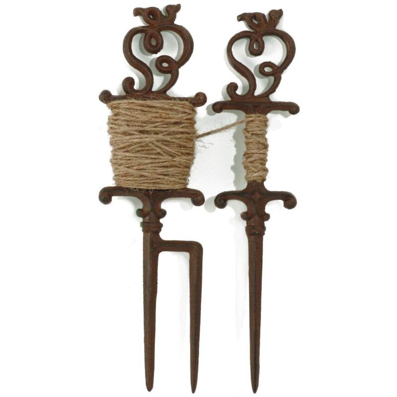 foto del prodotto ac deco esschert set di punteruoli in ghisa con corde per piantare, lunghezza delle corde 25 m, ca. 14 cm x 6 cm x 35 cm