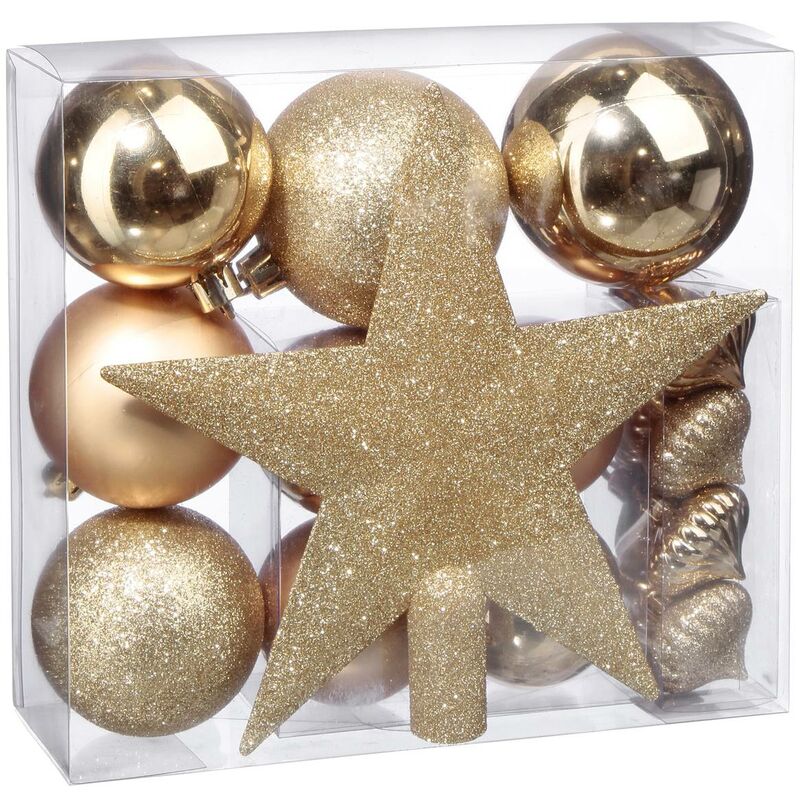 foto del prodotto ac deco kit albero di natale colorama de no l 18 pezzi in oro feeric lights christmas