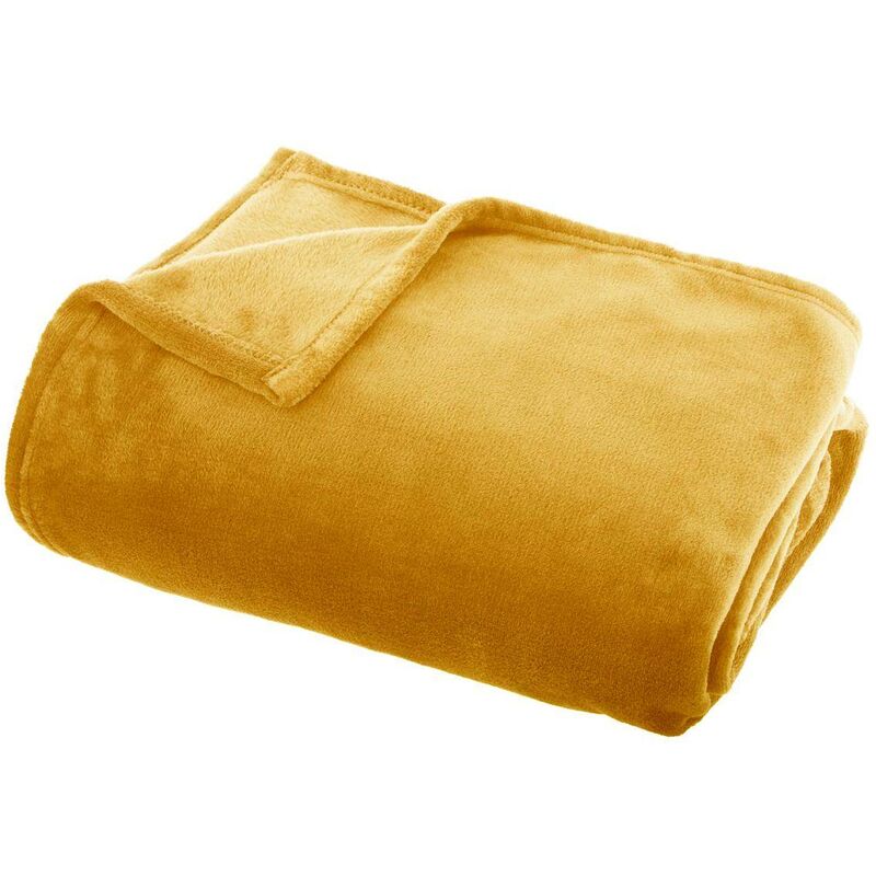 foto del prodotto ac deco lancio in flanella gialla 125x150cm atmosphera cr ateur d int rieur