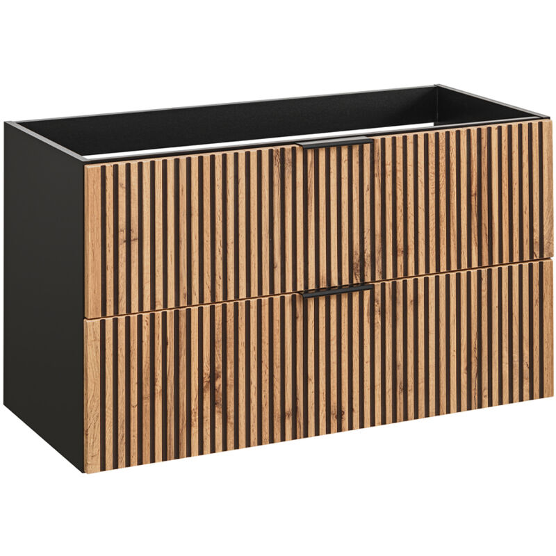 foto del prodotto ac deco mobile bagno senza lavabo gaia marrone e nero 100cm