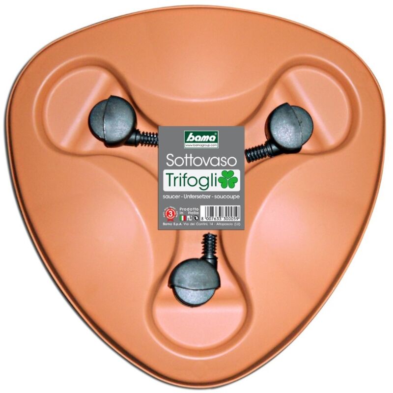 foto del prodotto ac deco sottovaso trifoglio con ruote colore cotto 38x38x3 bama bama spa