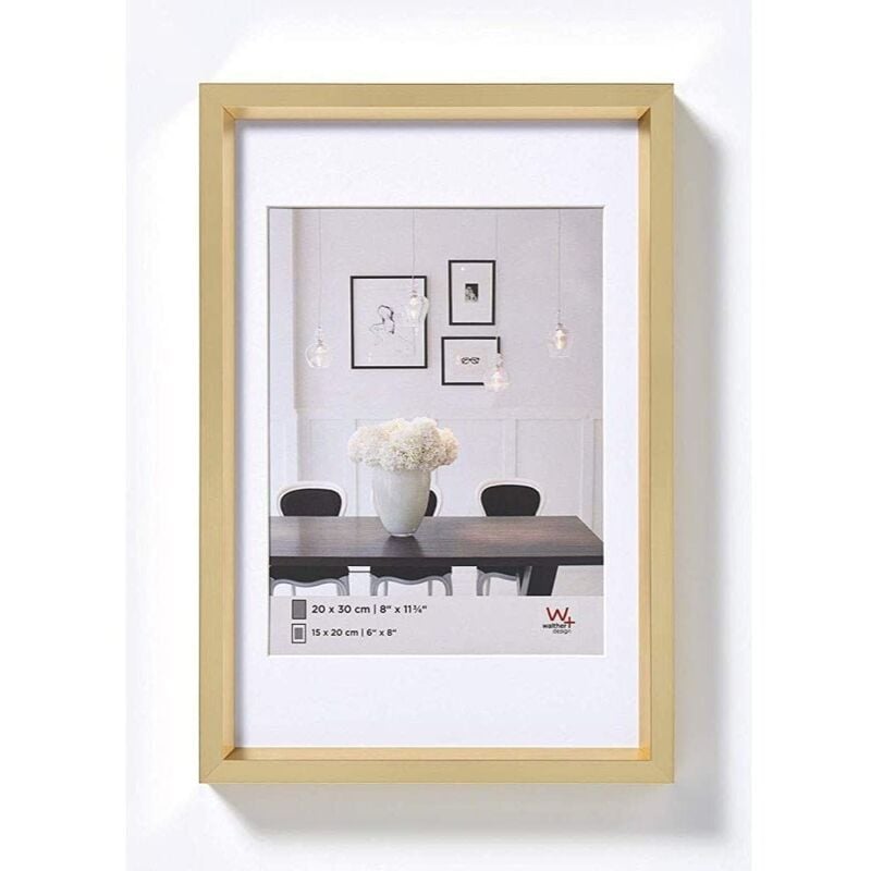 foto del prodotto ac deco walther design oro 30 x 45 cm con passe partout, cornice in plastica steel style es045g