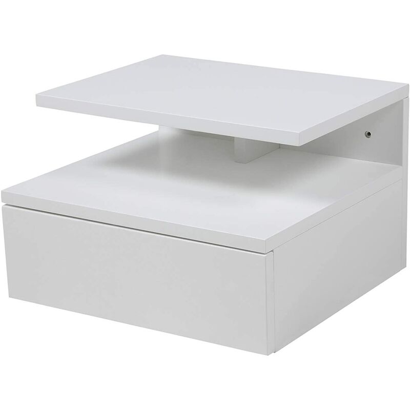 foto del prodotto ac design furniture fia comodino, alt 22,5 x larg 32 x lung 35 cm, bianco, legno ingegnerizzato, 1 pz