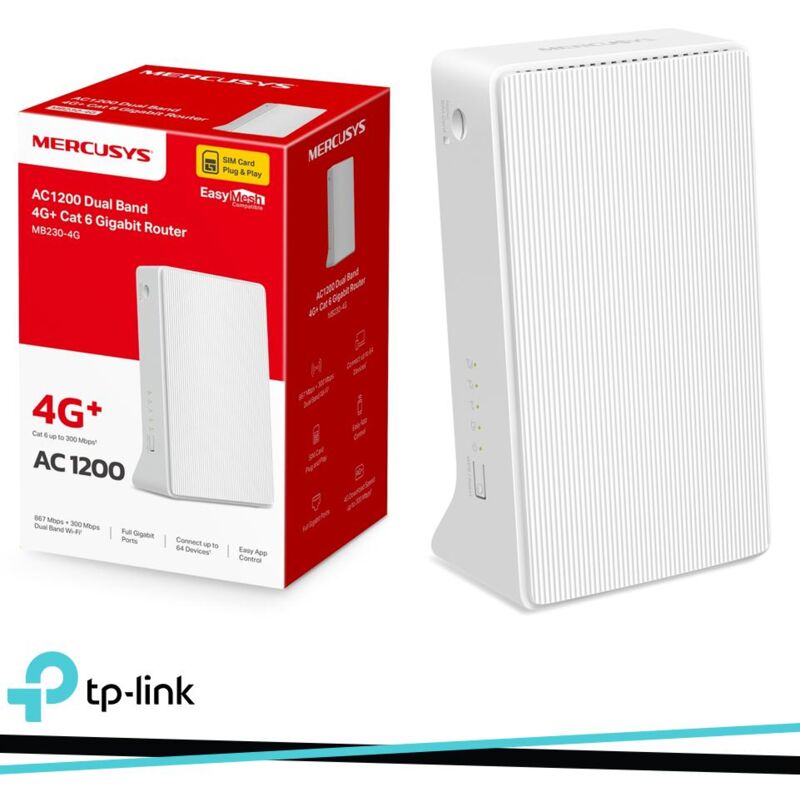 foto del prodotto ac1200 wi-fi 4g+ lte router 867mbps 5ghz + cat6 300/50 mbps
