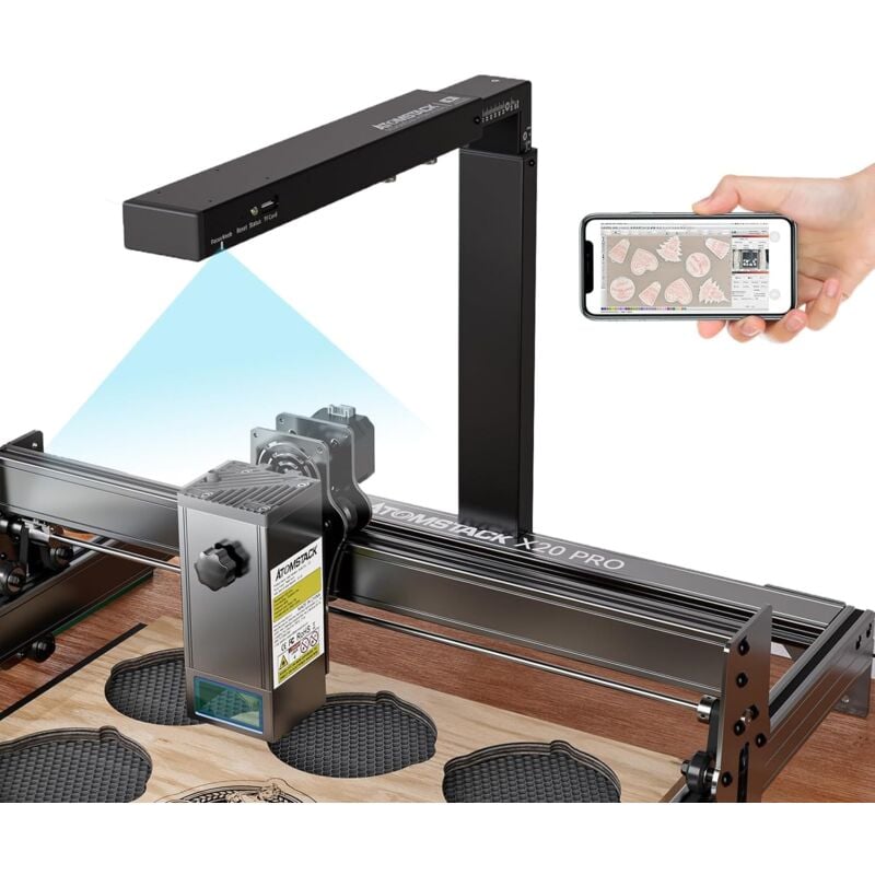 foto del prodotto ac2 fotocamera lightburn per macchina per incisione laser, anteprima visiva video hd 1080p, connessione wifi, controllo remoto in tempo reale,